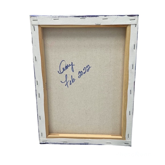 HANDCRAFTED MIXED MEDIA COLORFUL GRAFFITI HEARTS - SHADES OF PURPLE, BLUE & PINK - Picture 5 of 12